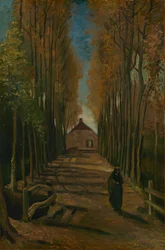 Pappelallee im Herbst